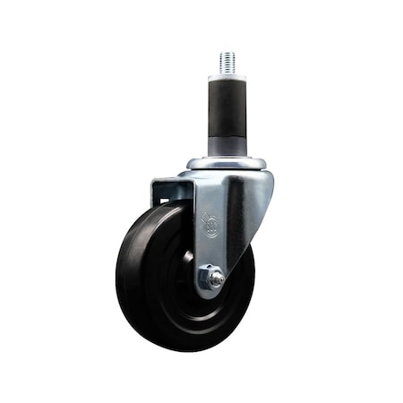 Service Caster 4'' Soft Rubber Wheel Swivel 1-1/4'' Expanding Stem Caster SCC-EX20S414-SRS-114
